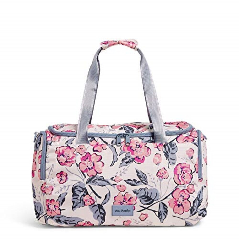 Vera Bradley Women's Recycled Lighten Up Reactive Travel Duff Hummingbird Blooms